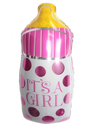 Balloon bottle pink foil