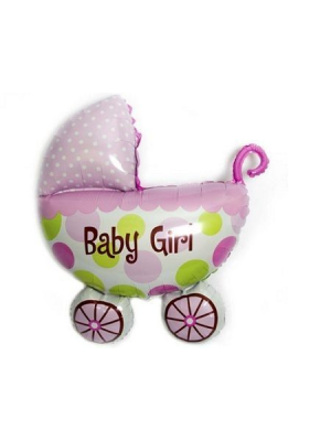 Balloon cart baby pink foil