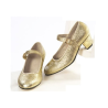 Zapatos Tacon Purpurina Oro - Zapatos y Cubrezapatos