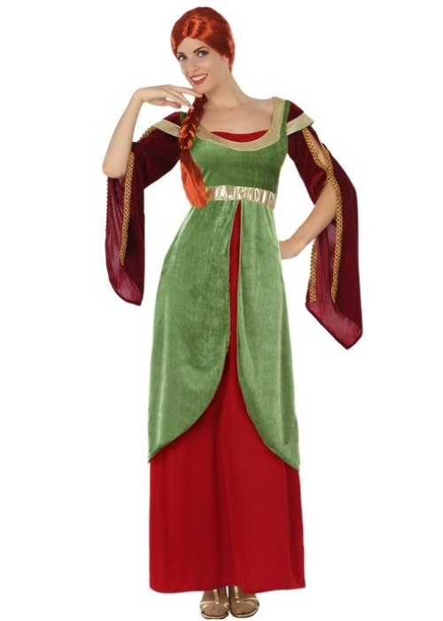 Vestit de Dama Medieval Verd i Granat