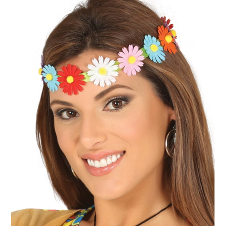 Cinta Con Flores Multicolor - Complementos años 60-70 (Hippies)