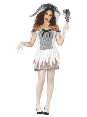 Comprar Disfraz de Novia Fantasma Corta - Disfraces de Halloween para Mujer