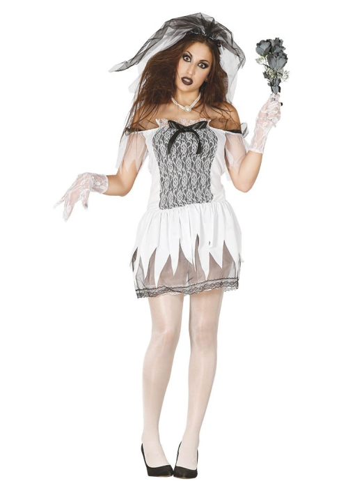 Disfraz de Novia Fantasma Corta - Disfraces de Halloween para Mujer
