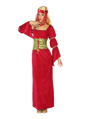Disfraz de Dama Medieval Granate Corpiño - Disfraces de Medievales y Guerreros