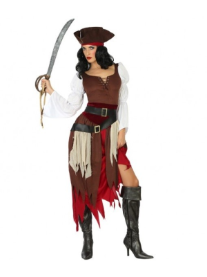 Disfraz de Piratesa del Caribe Marron - Disfraces de Pirata