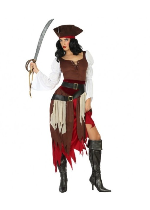 Disfraz de Piratesa del Caribe Marron - Disfraces de Pirata