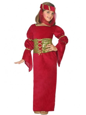 Disfraz de Dama Medieval Granate Corpiño Infantil - Disfraces de Medievales y Guerreros