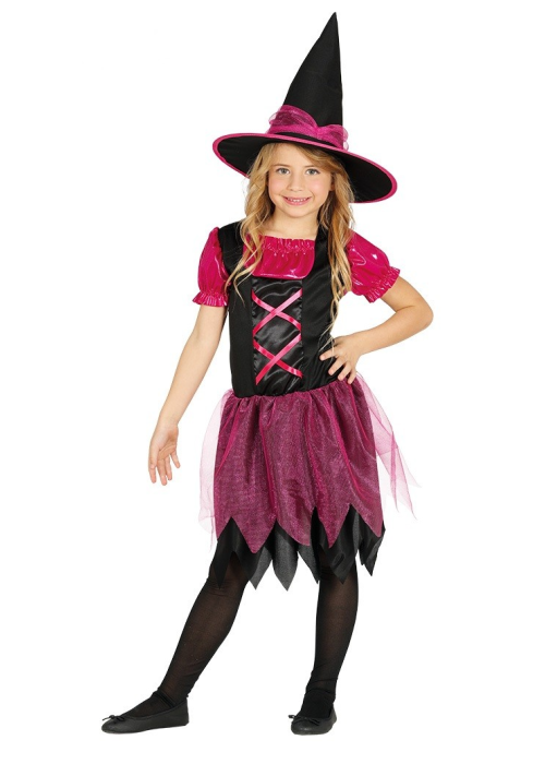 Disfraz de Bruja Rosa Brillos Infantil - Disfraces de Halloween Infantiles