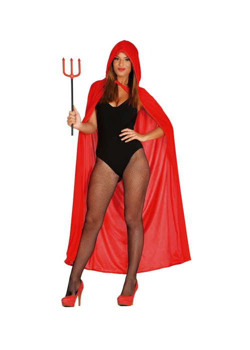 Capa Roja Capucha y Terciopelo 130 cm - Capas