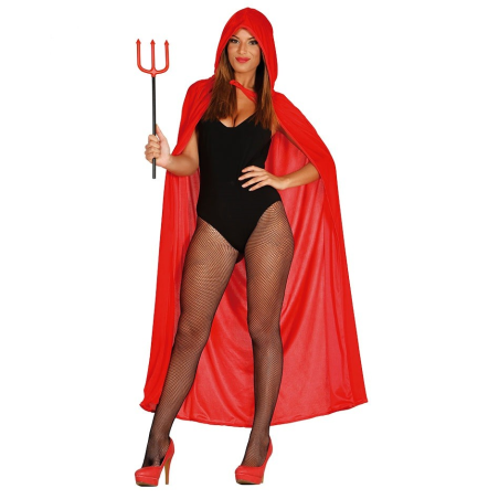 Capa Roja Capucha y Terciopelo 130 cm - Capas