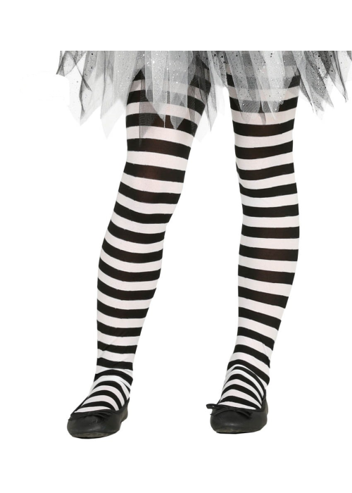Panty Blanco y Negro Infantil - Medias y Pantys