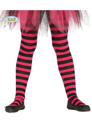 Panty Rosa y Negro Infantil - Medias y Pantys