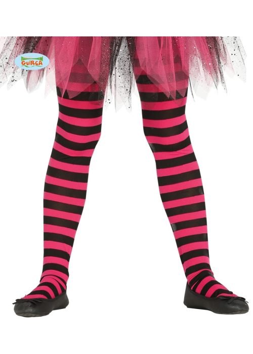 Panty Rosa y Negro Infantil - Medias y Pantys