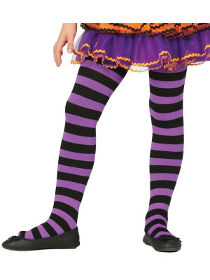 Panty Lila y Negro Infantil - Medias y Pantys