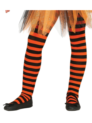 Panty Naranja y Negro Infantil - Medias y Pantys