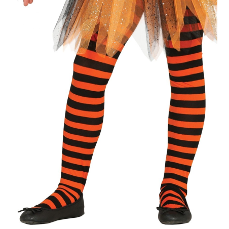 Panty Naranja y Negro Infantil - Medias y Pantys