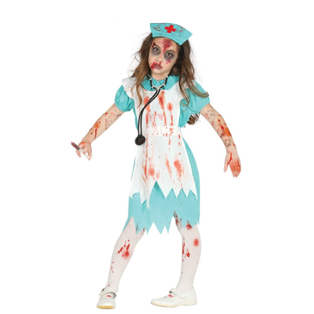 Disfraz de Zombie Enfermera Verde Infantil - Disfraces de Halloween Infantiles