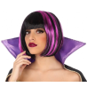 Peluca Vampiresa Corta Mechas Negra y Lila - Pelucas