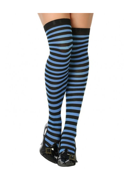 Medias de Rayas Negro y Azul - Medias y Pantys