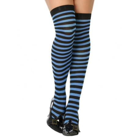 Medias de Rayas Negro y Azul - Medias y Pantys