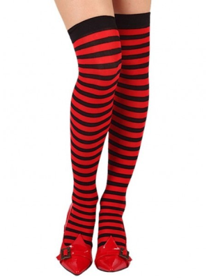 Medias de Rayas Negro y Rojo - Medias y Pantys