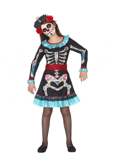Disfraz de Catrina Azul Infantil - Disfraces de Halloween Infantiles