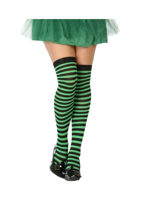 Medias de Rayas Negro y Verde - Medias y Pantys