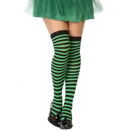 Medias de Rayas Negro y Verde - Medias y Pantys