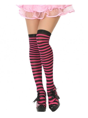 Medias de Rayas Negro y Fucsia - Medias y Pantys