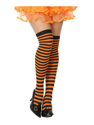 Medias de Rayas Negro y Naranja - Medias y Pantys