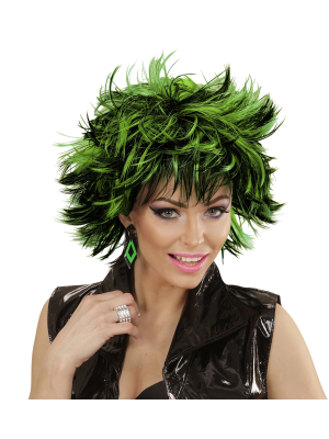 Comprar Peluca Despeinada Mechas Verdes - Pelucas