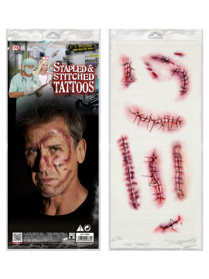 Set de tatuajes Puntos y Suturas - Accesorios Halloween