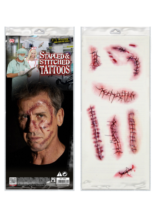 Set de tatuajes Puntos y Suturas - Accesorios Halloween