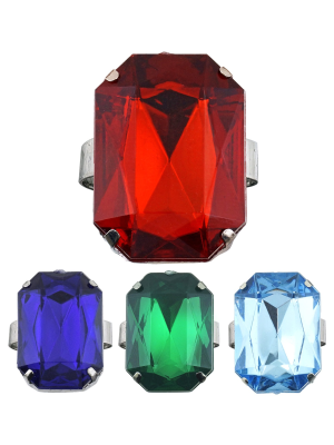 Anel cunha pedra de cores