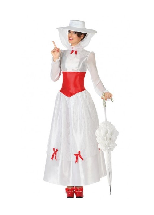 Disfraz de Niñera Blanca - Disfraces de Mary Poppins Adultos