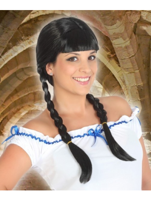 Peluca Trenzas Negra - Complementos Mexicanos
