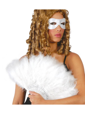 Abanico de Plumas Blanco - Accesorios