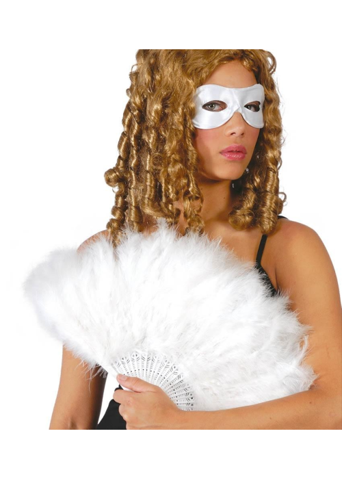 Abanico de Plumas Blanco - Accesorios