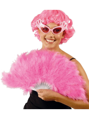 Abanico de Pluma Rosa - Accesorios