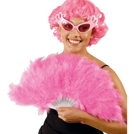 Abanico de Pluma Rosa - Accesorios