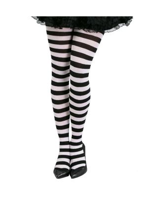 Comprar Panty Rayas Negra y Blanca - Medias y Pantys