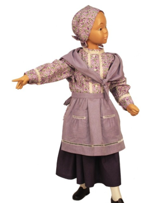 Conjunto Casera Flores Morado Lisa - Trajes Neska - Baserritarra Niña