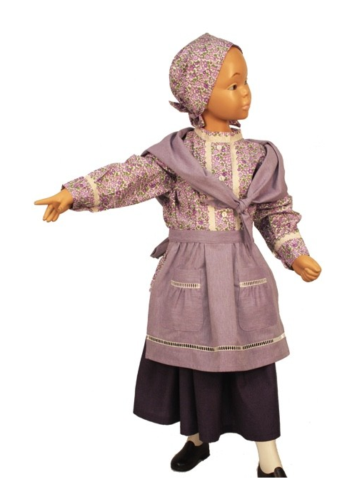 Conjunto Casera Flores Morado Lisa - Trajes Neska - Baserritarra Niña