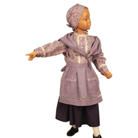 Conjunto Casera Flores Morado Lisa - Trajes Neska - Baserritarra Niña
