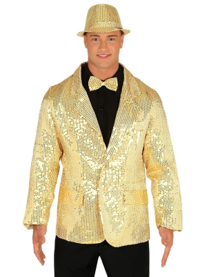Chaqueta Lentejuelas Oro - Disfraces Navideños para Hombres