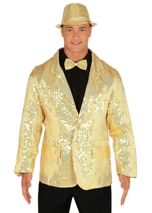 Chaqueta Lentejuelas Oro - Disfraces Navideños para Hombres