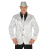 Chaqueta Lentejuelas Plata - Disfraces Navideños para Hombres