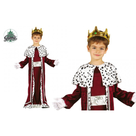 Disfraz de Rey Mago Granate Plata Infantil - Disfraces Navideños para Niños