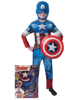 Disfraz de Capitan America y Escudo en Caja Infantil - Capitan America