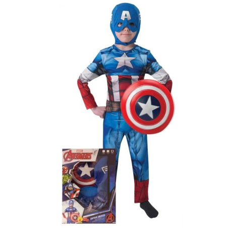 Disfraz de Capitan America y Escudo en Caja Infantil - Capitan America